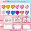 36 PCS Valentines Day Gifts Cards with Heart Pop Fidget Toys Bulk,Valentine Party Favors for Kids Mini Pop Heart Keychain,School Classroom Prizes Exchange Goodie Bag Stuffers for Toddlers Boys Girls view 2