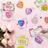 36 PCS Valentines Day Gifts Cards with Heart Pop Fidget Toys Bulk,Valentine Party Favors for Kids Mini Pop Heart Keychain,School Classroom Prizes Exchange Goodie Bag Stuffers for Toddlers Boys Girls view 3