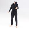 1/12 Scale Black Striped Sleeve Zipper Hoodie + Women's Black Striped Sweatpants for 6 inch Action Figure Colthes, Doll Model Dress up Accessory(No Figrue) view 4