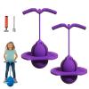 Balance Jumping Ball Childrens with Stable Handle, Indoor Bouncing Board Training Toy for Kids & Adults, High Bounce Exercise Hopper for Balance Training and Fun Play (2*Purple) view 1