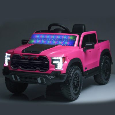 12V Kids Ride-On Car with Parental Remote Control, 4-Wheel Shock Absorber & Music Player, Toddler Electric Vehicle with LED Lights & Swing, 1-2H Play, Gift for Boys Girls Ages 3-6. (Pink)