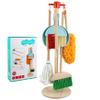 Cndiyald Wooden Pretend Play Kids Cleaning Set, Simulation Housekeeping Toy Educational Polished Set for Toddlers 3+ view 1