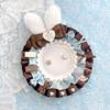 Bunny Chocolate Ruffled Rosette Chocolate Milk Rabbit Ears Pain Rosette for Can Badge with Magnet Presentation Goods, Blue view 2