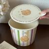 Cartoon bear cute instant noodle bucket home storage ceramic bowl soup bowl-purple view 4