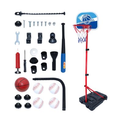 Basketball Hoop Kids - 4 in 1 Portable Adjustable 176cm Height Sport Goal, Kids Basketball Hoop Ball Set for Boys Girls Christmas Birthday Backyard Playroom Outdoor
