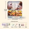 3D Wooden Miniature DIY Dollhouse Kit with Furniture, Box Theater Set with LED Lights, Romantic Valentine's Day Gift, Includes Tool Set and Cat Dolls (Roaming in Paris) view 2