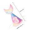 Abaodam Mermaid Tail Birthday Hat, Rainbow Gradient Sequin Crown Cap, Party Headwear for 3-year-old, Glitter Decorative Birthday Supplies view 2