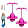 Balance Jumping Ball Childrens with Stable Handle, Indoor Bouncing Board Training Toy for Kids & Adults, High Bounce Exercise Hopper for Balance Training and Fun Play (2*Pink) view 1