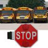 12V/24V Flashing Stop Sign, 18" School Bus Parking Sign, Manual/Electric Safety Sign, IP56 Waterproof Bus Accessories for School Zones and Bus Lanes view 1