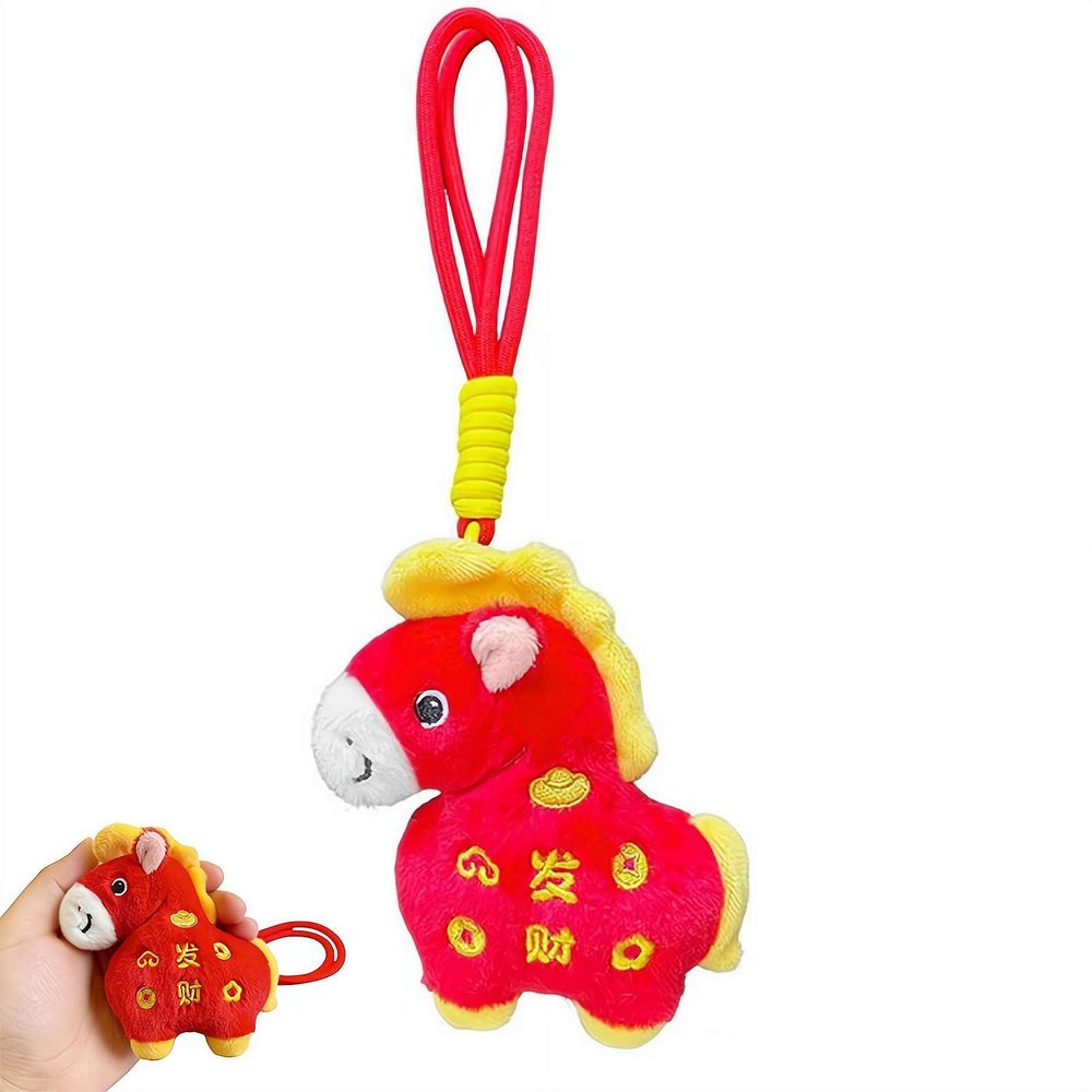 2026 Year of The Horse Chinese New Year Plush Horse Animals, Mini Stuffed Hanging Horses Plush Toy,2026 Chinese Zodiac Ornaments, Spring Festival Decorations, New Years Gift Blessing Souvenir
