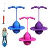 Balance Jumping Ball Childrens with Stable Handle, Indoor Bouncing Board Training Toy for Kids & Adults, High Bounce Exercise Hopper for Balance Training and Fun Play (Blue+Pink+Purple) view 1