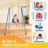 4 in 1 Toddler Swing Set Outdoor with Basketball Hoop, Multi-Functional Kids Swing Sets for Backyard, Indoor Baby Swing for Aged 6-72 Months view 2