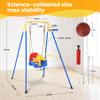 4 in 1 Toddler Swing Set Outdoor with Basketball Hoop, Multi-Functional Kids Swing Sets for Backyard, Indoor Baby Swing for Aged 6-72 Months view 3