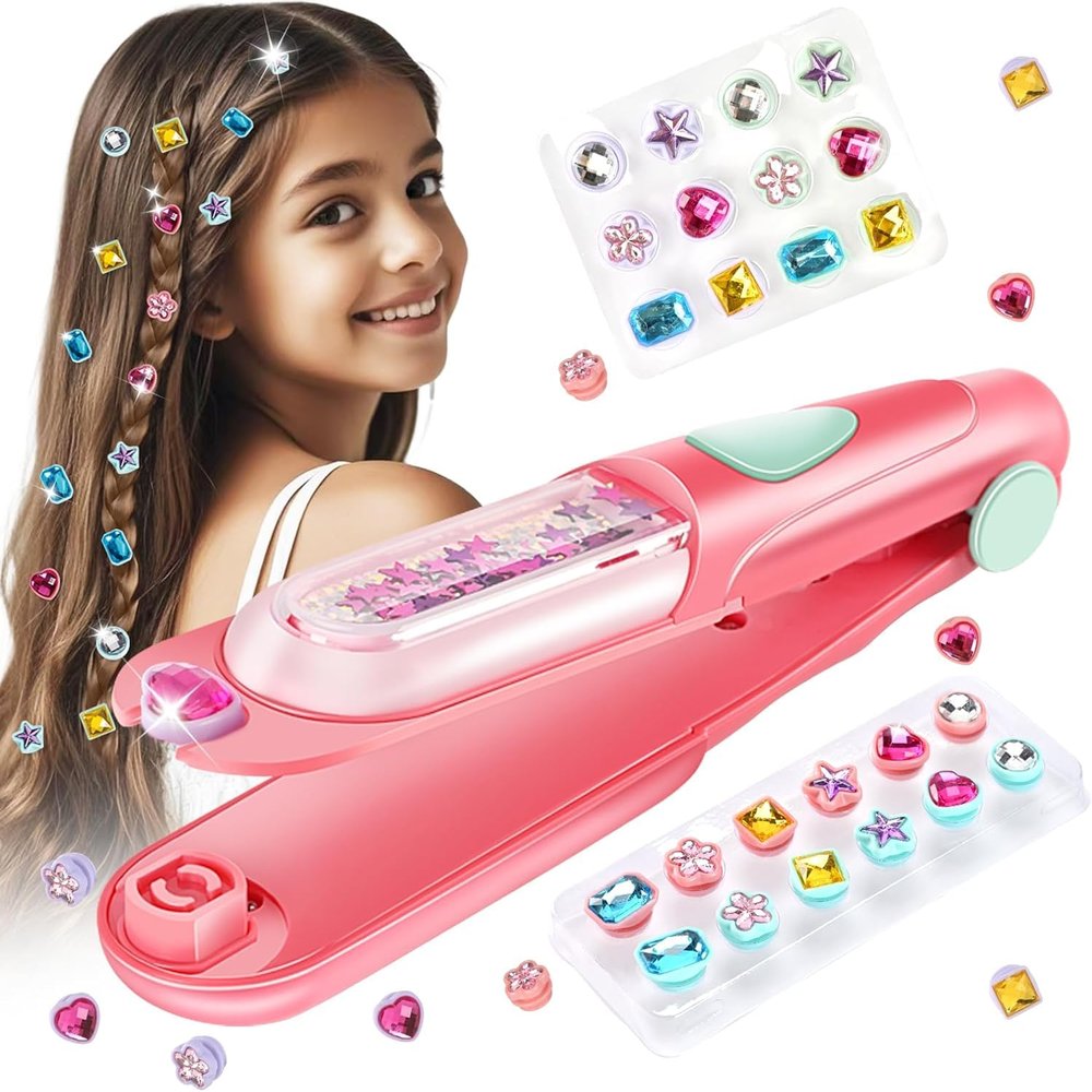 AICase Hair Gem Stamper Kit,Kpop Bling Hair Jewels for Girls Toys or Kpop Demon Hunters Cosplay,Hair Styling Tool with Reusable Shining Diamonds,Birthday Gifts Toys for Girls Ages 3 4 5 6 8-12