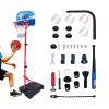 Adjustable Basketball Hoop, 4-in-1 Indoor Game Set, 69.3 Inches PP Steel with Build, Kids Basketball Set, Playroom Hoop with Fun Design, Sports Equipment for Boys Girls view 1