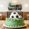 Soccer Happy Birthday Cake Topper Glitter Soccer Ball Sports Theme Birthday Cake Pick for Theme Baby Shower Birthday Party Cake Decorations Supplies view 4