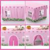Oudain 10ft x 7.5ft Large Pink Playhouse Tablecloth for Kid Farmhouse Table Fort Cover Table Cloth House Tent Playhouse for Dining Room Birthday Indoor Outdoor Party Playground view 3