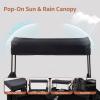 TerraPede Stroller Wagon for 2 Kids, All-Terrain Push Pull Wagon with Side-Open Door & Seat Mode, 8"/12" Shock-Absorbing Wheels, Removable Canopy, Snack Tray, Large Storage Bags, Black view 4