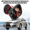 360 Degree Rotated Adjustable Rearview Mirror for Baby Car Seat Safety Clear View Non Shattering Acrylic Material Black 3.5 x 2.2 Inches view 3