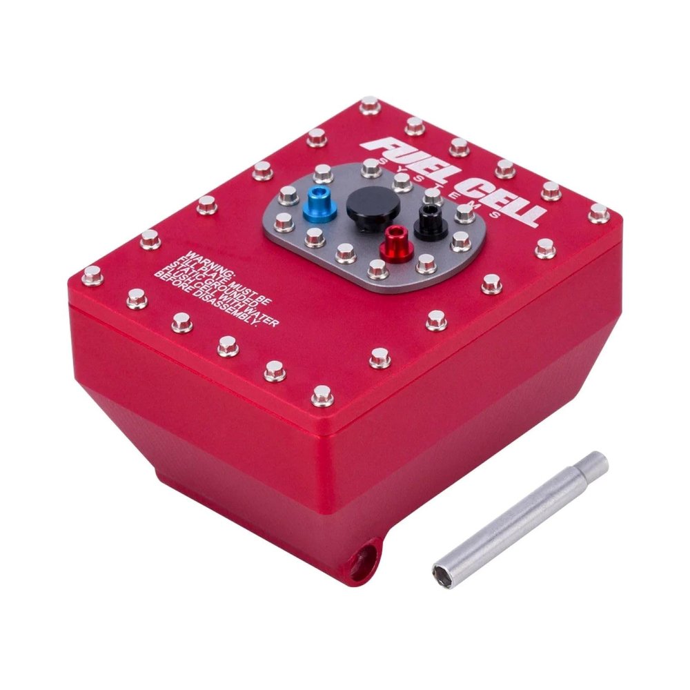Aluminum 1/10 Scale Fuel Cell Receiver Box RC Trucks Extremely Realistic Fuel Tank Radio Box for Axial Capra 1.9UTB Chassis Part (Red)