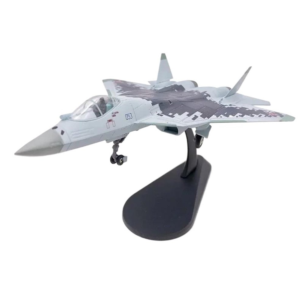 Flying Airplane Model Diecast Metal Alloy 1/100 Scale Russian Su 57 SU57 Fighter Airplane Aircraft Replica Model Su-57 Plane Aviation Airbus