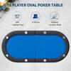 LALFPET 8-Player Collapsible Poker Table  72" Oval Casino Card Table for Texas Hold'em & Blackjack, Padded Rail, Cup Holders, Collapsible Legs, Storage Bag  Black Edge + Blue view 2