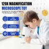60-120X Zoom Pocket Microscope for Kids - Portable Handheld Mini Microscope with LED Lights, Educational Science Toys for Outdoor Exploration(Pink A) view 2
