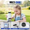 60-120X Zoom Pocket Microscope for Kids - Portable Handheld Mini Microscope with LED Lights, Educational Science Toys for Outdoor Exploration(Pink A) view 3