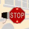 18" LED School Bus Stop Sign - 12V/24V Flashing Light Safety Signal Arm, High Visibility, Auto-Retract, Perfect for School Buses, 1PCS/2PCS Available view 1