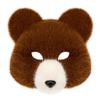 3Pcs Halloween Fluffy Bear Mask Paws and Tail Set,Realistic Furry Bear Mask Therian Gear for Animal Role-Play Party (Brown) view 2