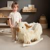 Baby Rocking Horse,Highlander Cattle Rocking Toy for 1+ Year Old Boys and Girls Rocking Horse for Kids Room Nursery Birthday Party Shower Gift Wood Animal Rocker French Design 3-Side Seat PP Cotton view 2