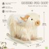 Baby Rocking Horse,Highlander Cattle Rocking Toy for 1+ Year Old Boys and Girls Rocking Horse for Kids Room Nursery Birthday Party Shower Gift Wood Animal Rocker French Design 3-Side Seat PP Cotton view 3