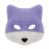 3Pcs Halloween Fluffy Fox Mask Paws and Tail Set,Realistic Furry Fox Mask Therian Gear for Animal Role-Play Party (Purple) view 3