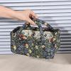 BBIQI Quilted Fabric Storage Basket Floral Baby Diaper Caddy Quilted Basket for Nursery Bedroom Car Storage view 2