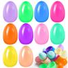 Tachiuwa 12 Pieces Fillable Easter Eggs Themed Party Favors 6cm Ornament Easter Basket Fillers for Group Activities Classroom Events, multicolor view 2