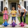 Childrens Balance Jumping Ball with Adjustable Handle - Indoor & Outdoor Pogo Ball for Kids Ages 8-12, Improves Balance & Coordination, Safe Non-Slip Design for Endless Active Play (Pink+Purple) view 2