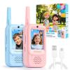GiftmiyHime Video Walkie Talkies for Kids - Upgraded Handheld Rechargeable with Camera, Take Photos, Video Call & Voice Messages, Perfect for Outdoor Hiking,Camping,Travel (2 Pack) view 1