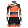 Yiesvsov Cheerleading Outfit for Girls Cheer Uniform Set Complete Clothes Performance Dancewear Cosplay Costume Orange 16 Years view 3