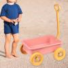 JISADER Wagon Toy Pretend Play Kids Outdoor Toy Vehicle Push Pull Cart Trolley Sand Game Educational Toy with Sturdy Material Suitable for Summer Beach Travel, Pink view 3