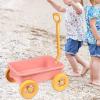 JISADER Wagon Toy Pretend Play Kids Outdoor Toy Vehicle Push Pull Cart Trolley Sand Game Educational Toy with Sturdy Material Suitable for Summer Beach Travel, Pink view 4