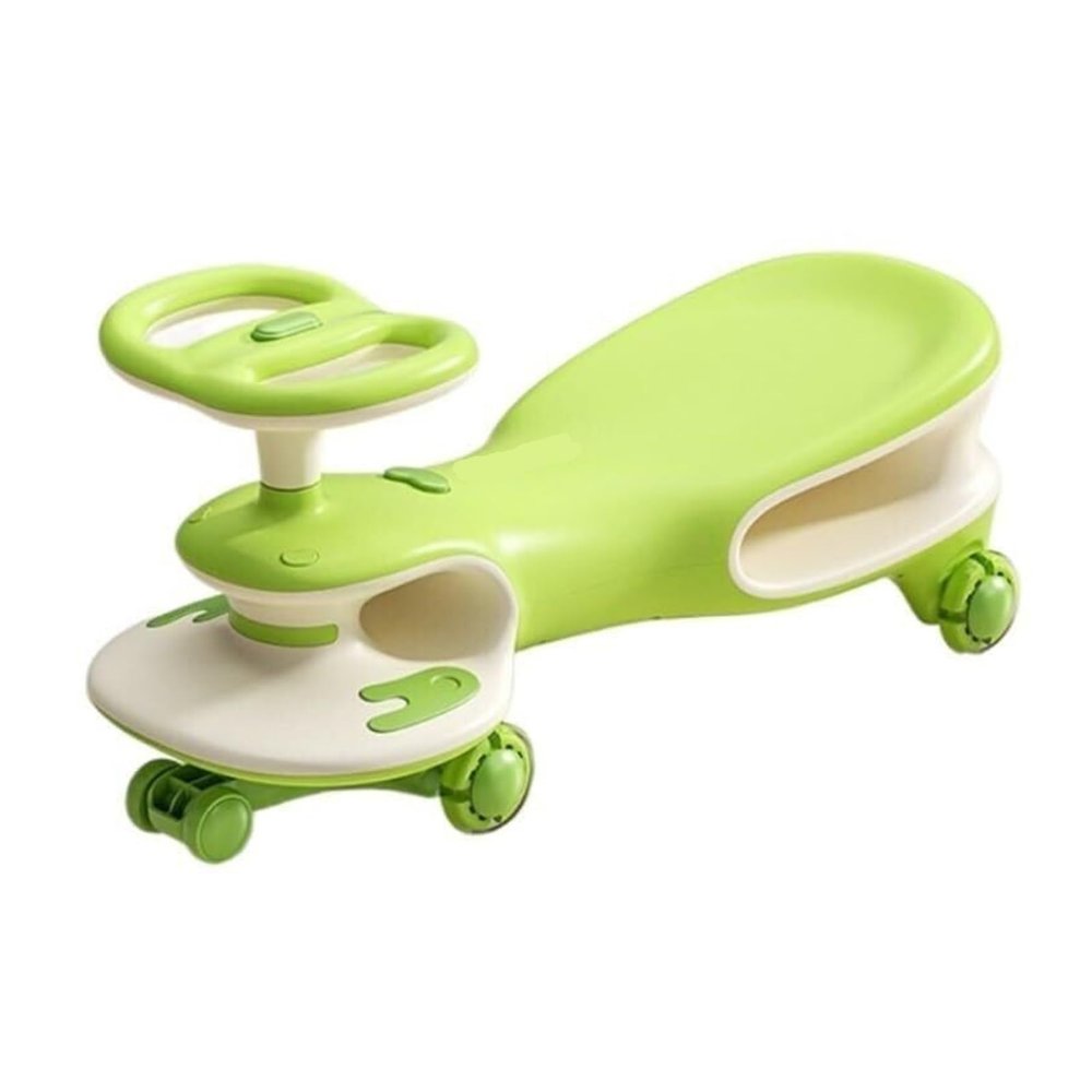 Bicycles Ride on Toy for Ages 3 and Up Wiggle Car with Music Lights Silent Wheels Anti-Rollover, for Indoor Outdoor Bike(Green)