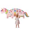 Olakids Sensory Wall, 11 in 1 Wooden Montessori Busy Board Panel Toddler Wall Mounted Activity Center Educational Toys Learning Gift for Boys Girls (Cherry Unicorn) view 1