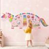 Olakids Sensory Wall, 11 in 1 Wooden Montessori Busy Board Panel Toddler Wall Mounted Activity Center Educational Toys Learning Gift for Boys Girls (Cherry Unicorn) view 2