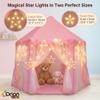 Orian Princess Tent for Girls Kids Play Tent Indoor & Outdoor with Big LED Star Lights, Pink Toddler Castle Playhouse for Ages 27, 55 x 53, Childrens Toys and Gifts view 2