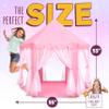 Orian Princess Tent for Girls Kids Play Tent Indoor & Outdoor with Big LED Star Lights, Pink Toddler Castle Playhouse for Ages 27, 55 x 53, Childrens Toys and Gifts view 3