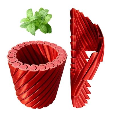 3D Printed Cascading Fidget Toy Articulated Sensory Toy Stress Relief Desk Toys, Colorful Whirling Spiral Cone Expanded Novelty Toys, 2026 New Impossible Passthrough for Adults(Red)