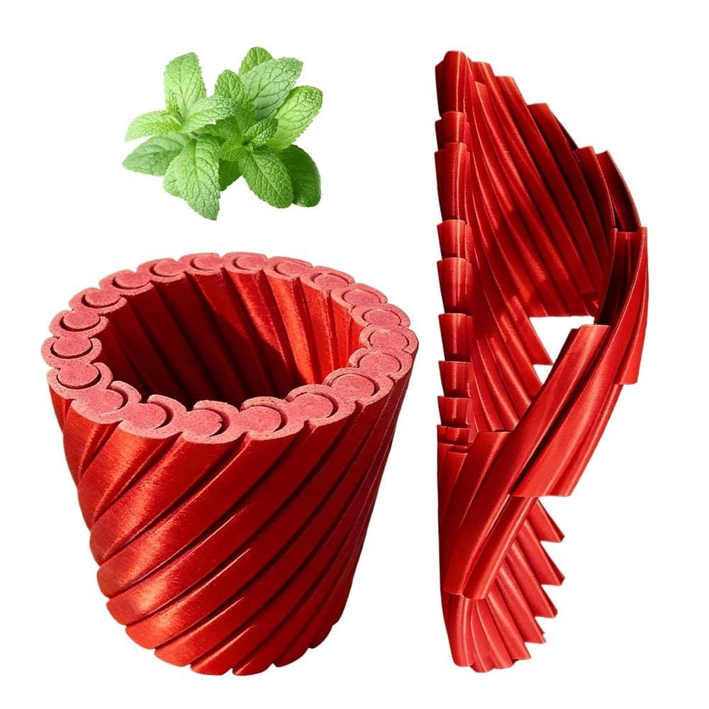 3D Printed Cascading Fidget Toy Articulated Sensory Toy Stress Relief Desk Toys, Colorful Whirling Spiral Cone Expanded Novelty Toys, 2026 New Impossible Passthrough for Adults(Red)
