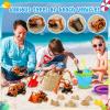 Angirlish Beach Toys, 36 Pcs Sand Toys with 4 Construction Vehicles, 2 Collapsible Beach Bucket,1 Castle Buckets, Sand Castle Building Kit, Sand Molds, Shovel Set for Kids Boys Girls Age 3+ view 4