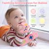 2 Pack Baby Rattles Teething Toy for Babies 3-6 Months, Teething Relief for Infant 6-24 Months, Silicone Teethers TV Remote Boys and Girls Sensory Toy view 3