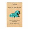 2026 Year of The Horse Lucky Resin Figurine - Clear Green Aventurine Horse Statue, Feng Shui Strength & New Beginnings Decor, Desktop Ornament Gift with Card for Family Friends (Agate Green Horse) view 1